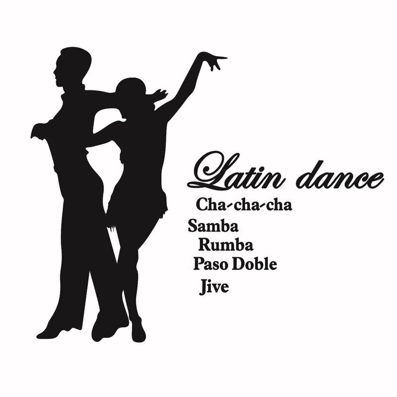 拉丁舞剪影贴纸舞蹈教室布置培训班学校装饰墙贴墙贴