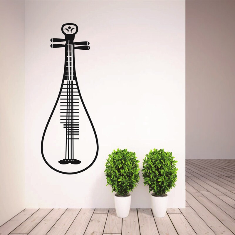 贴纸琵琶乐器音乐教室琴房装饰橱窗窗玻璃贴客墙贴