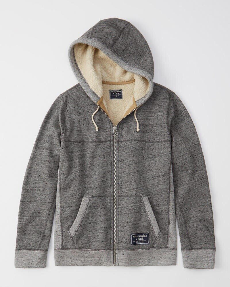 羊羔绒卫美国afabercrombiefitch秋冬加厚连帽卫衣