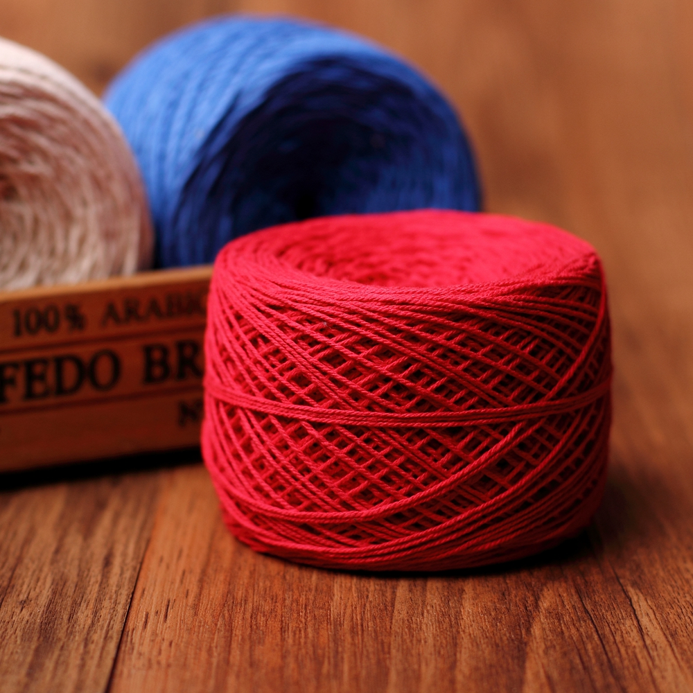 momoko棉麻线编织线钩针线蕾丝线棉线细线手工编织毛线装订线 9股