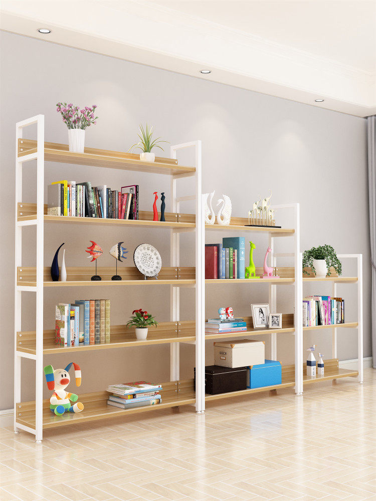 网红直播置物架货架铁艺书架落地多层客厅装饰搁板