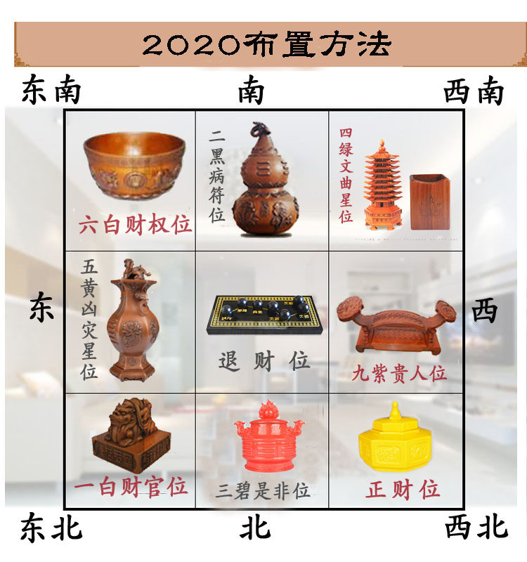 2021牛年九宫飞星方位吉祥物盛世宝瓶风水摆件摆件