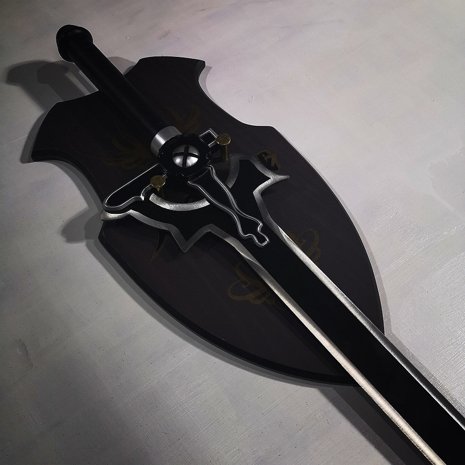 不锈钢刀剑神域武器金属黑剑阐释释者白剑桐人cosplay配件