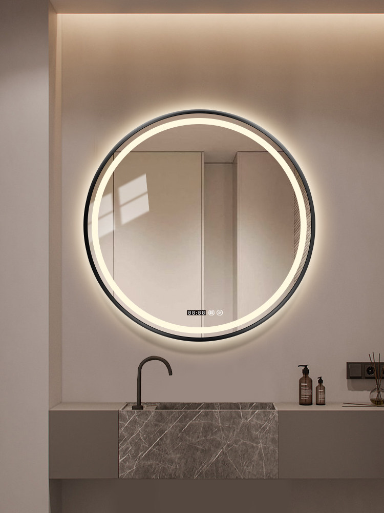 浴室智能led灯镜触摸屏金圆镜子壁挂卫生间防雾浴室镜