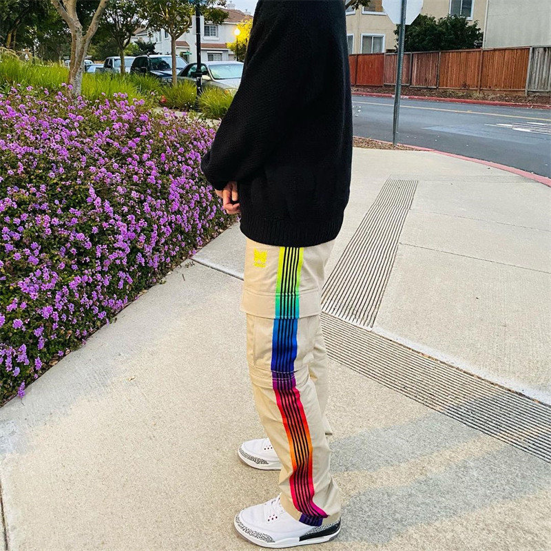 needles潮牌awge联名asaprocky同款可调调节蝴蝶休闲裤