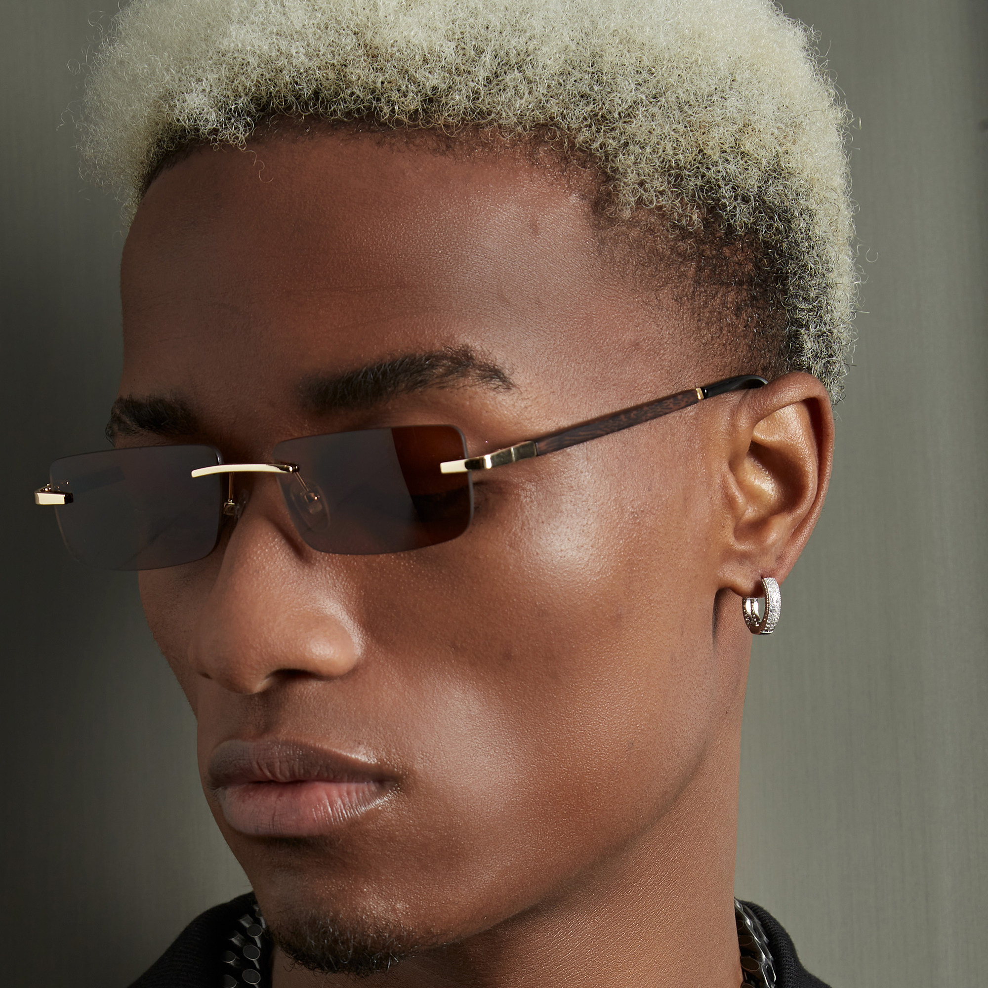 icegang男款s925纯银满钻耳环嘻哈说唱耳钉hiphop耳环