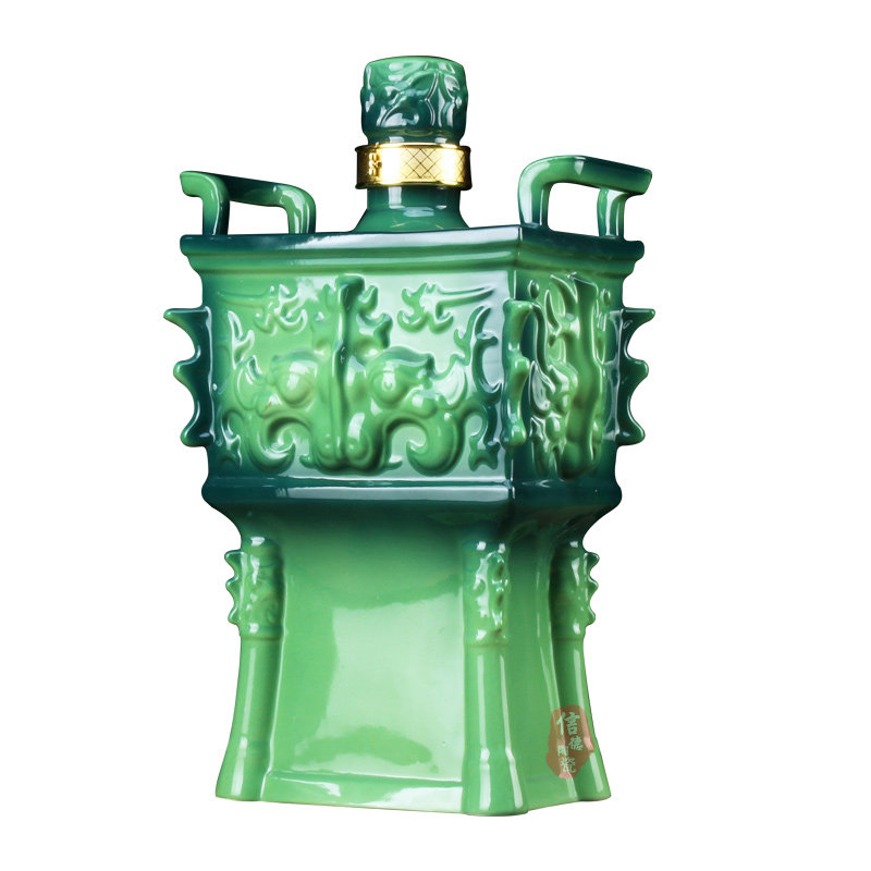 一言复古酒壶家用密封酒坛珐琅酒鼎酒瓶陶瓷家用酒壶