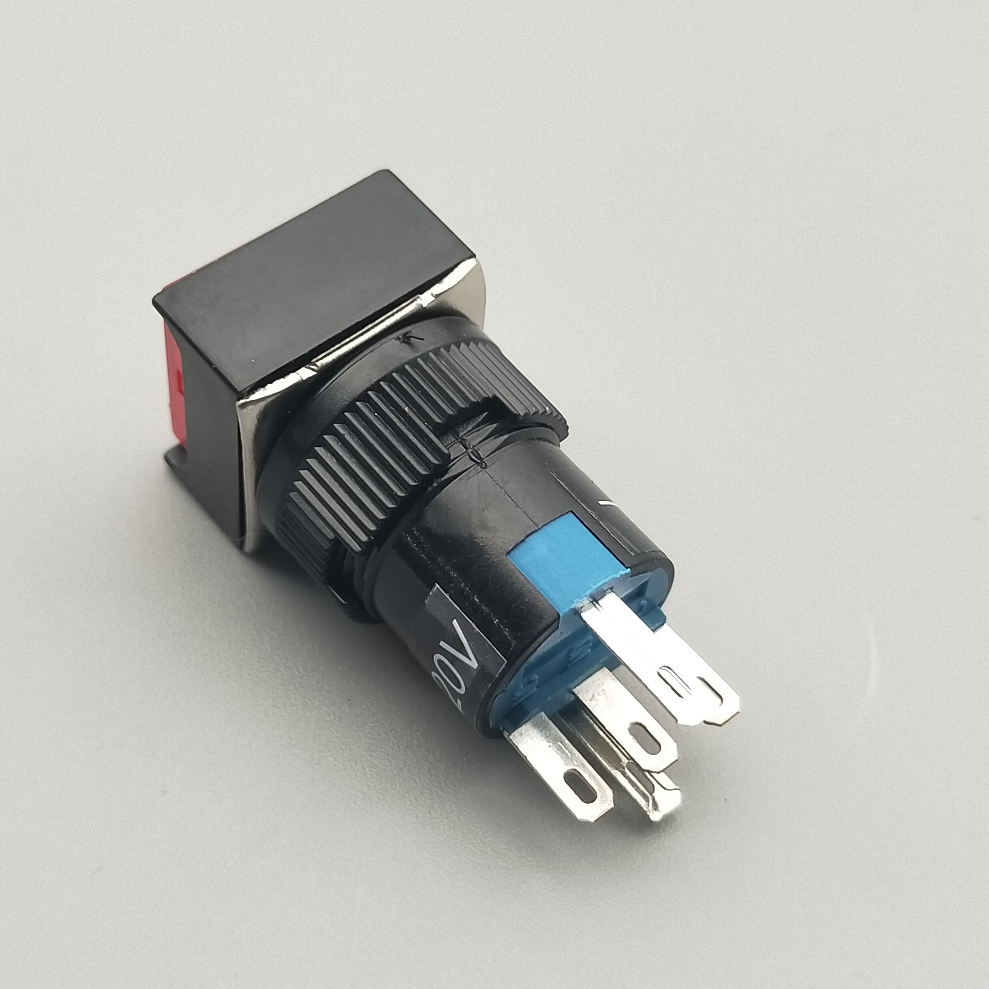 正方形带灯la16y11d点动开关复位自锁按钮la1611mab6ym16mm按钮