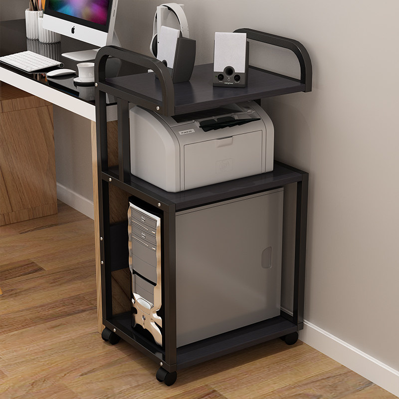 打印机架办公室置物架收纳桌柜定制移动台式机箱架电脑主机托架子