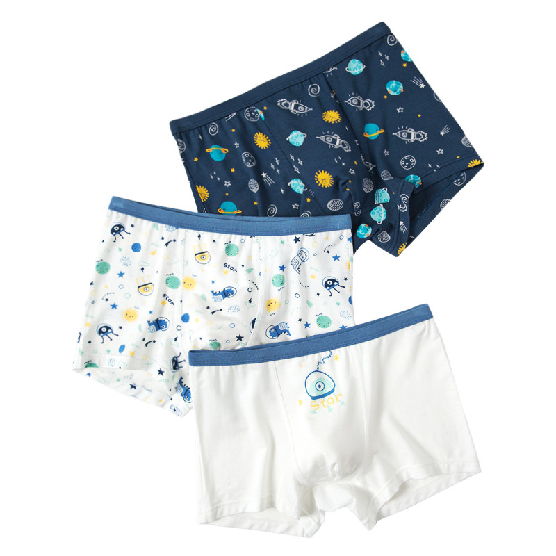 顶瓜瓜儿童内裤男童不夹pp宝宝莫代尔平角中大内裤