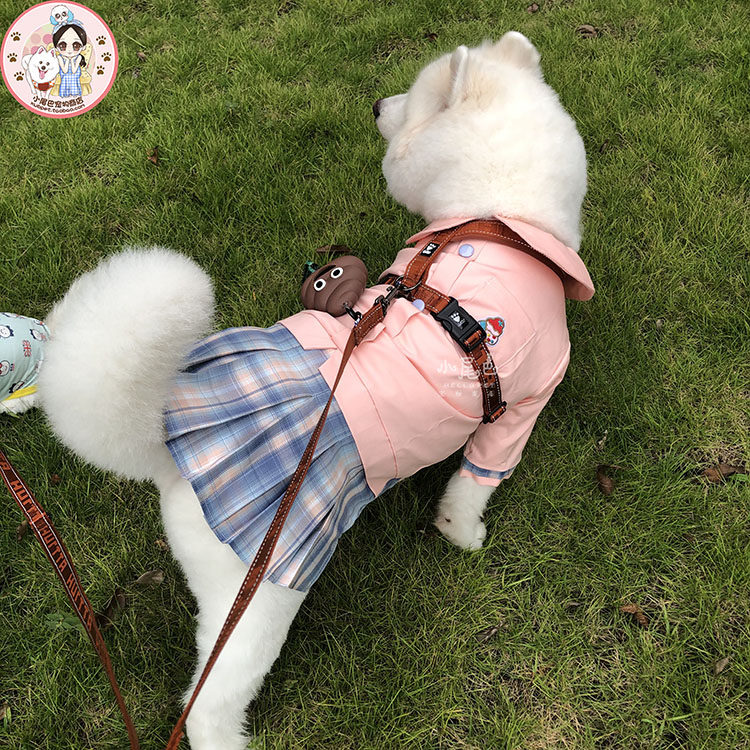 小尾巴宠物中大型犬狗狗jk服男款衬衫女款百褶裙子春秋衣服