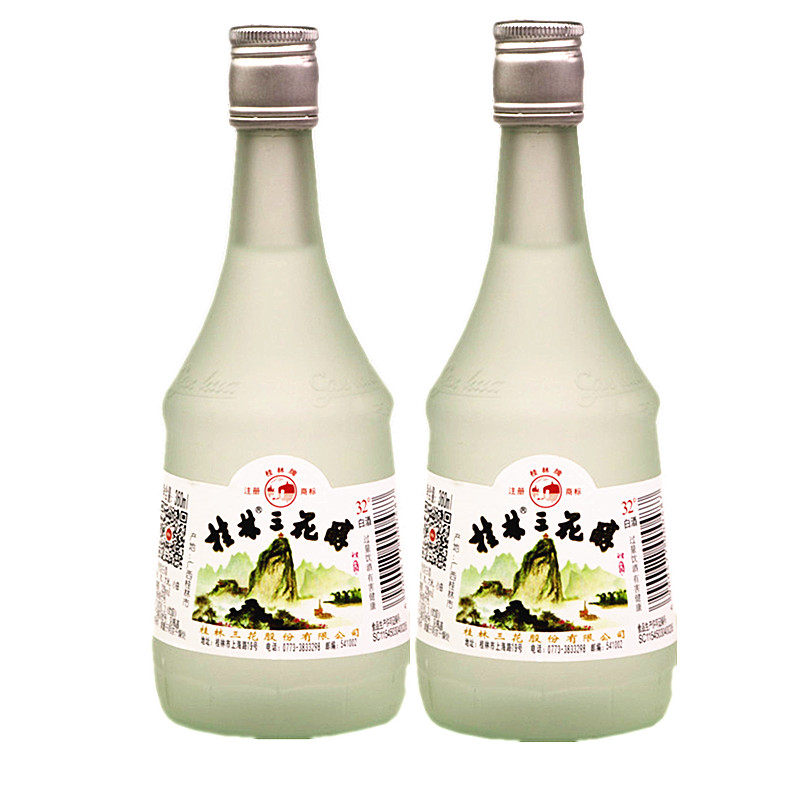 桂林三花32度360mlx2瓶装三花醇磨砂瓶米香型酒广西旅游特产包邮 - 爱