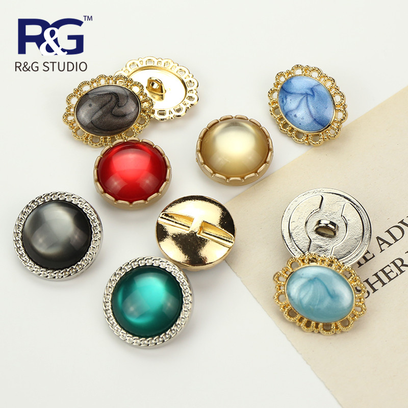 金属大衣衣扣镶宝石纽扣圆形椭圆扣子子女潮流纽扣