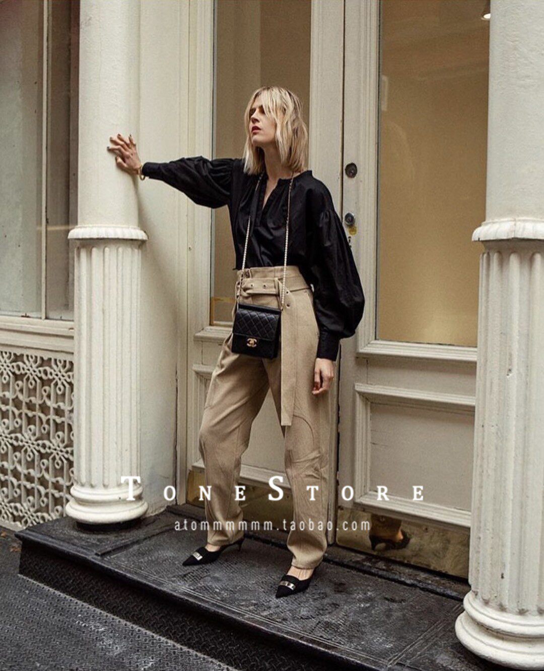 韩国代购设计师品牌lowclassic19春夏束腰高腰休闲长裤休闲裤