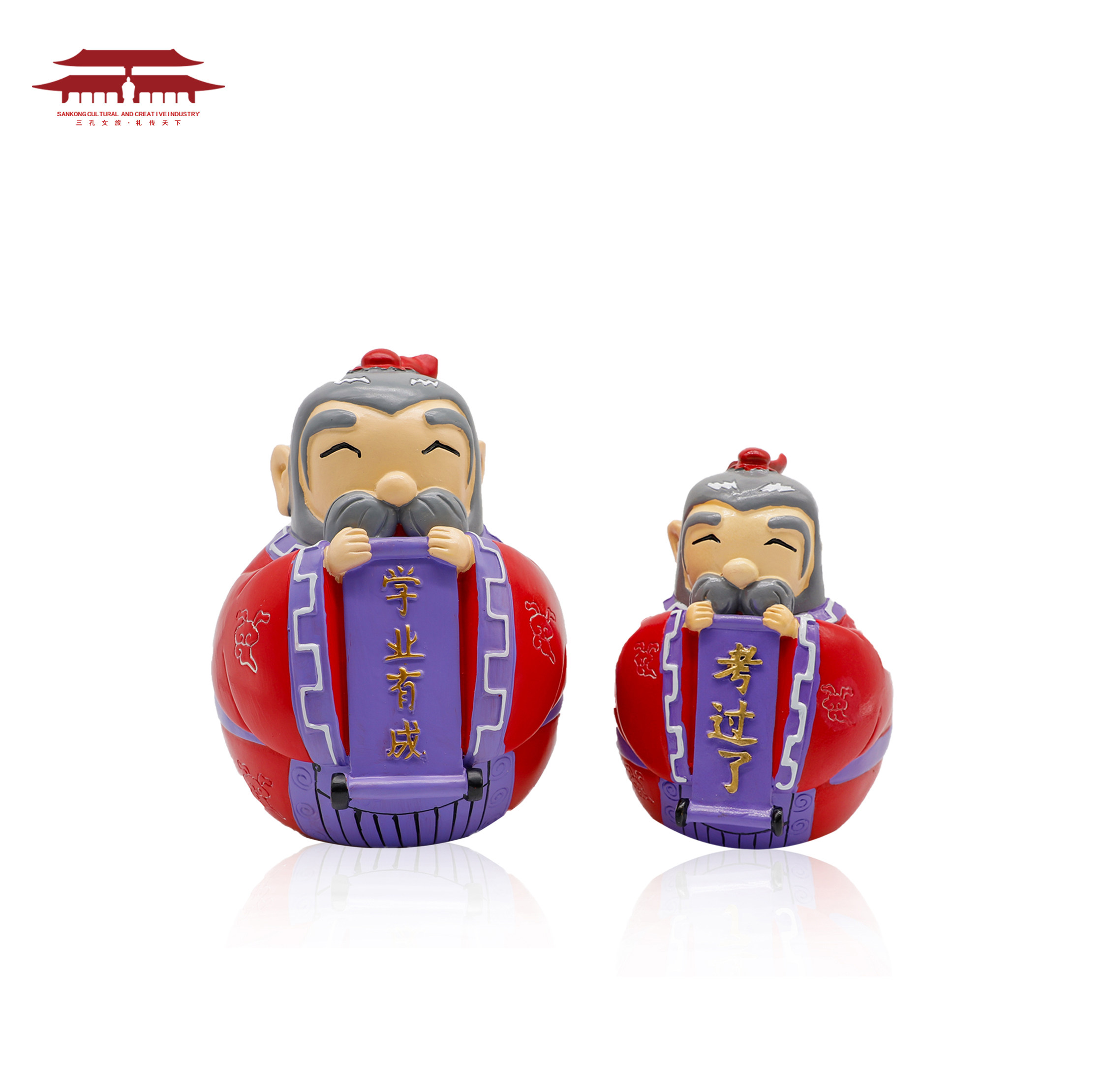 卡通孔子文创彩绘树脂存钱桌面摆件饰品学生摆件