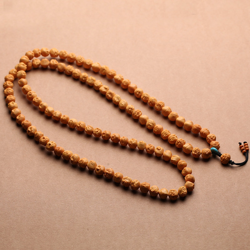 桃核龙纹108颗十八罗汉长串脖挂手佛珠手链文玩佛珠