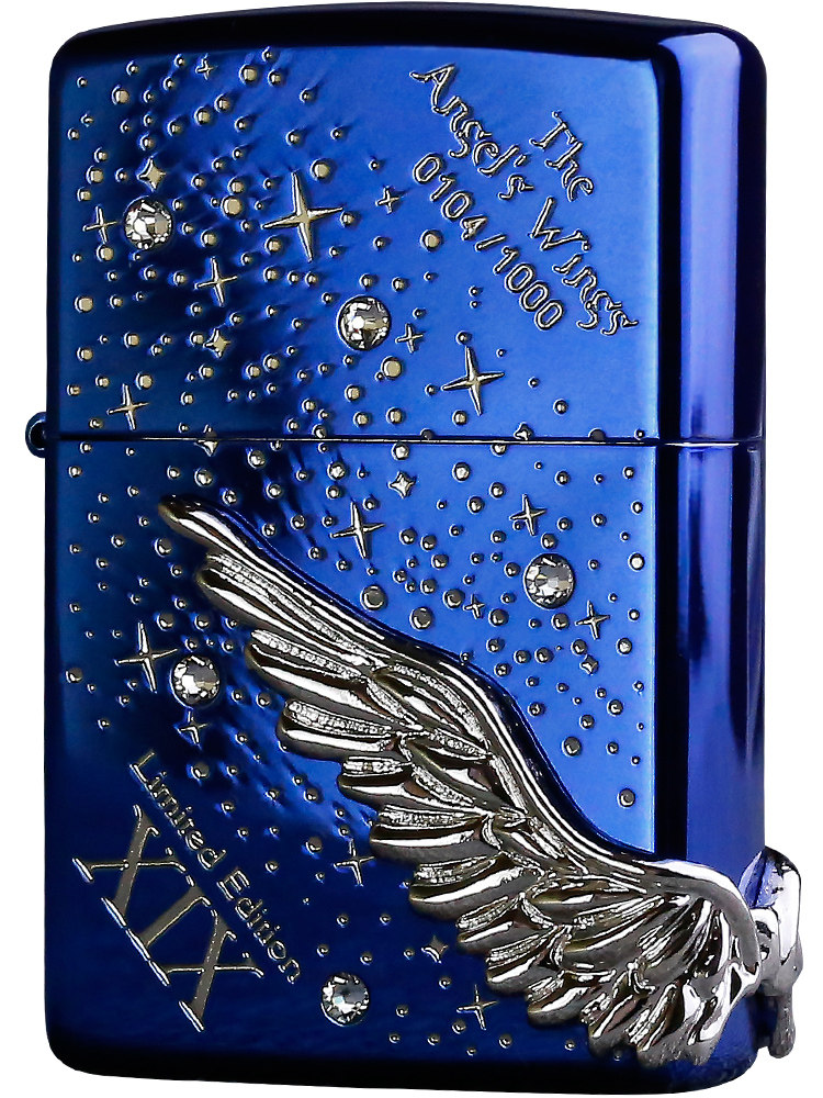 zippo打火机限量绝版水晶星空天使之翼zp贴章版创意个性zippo