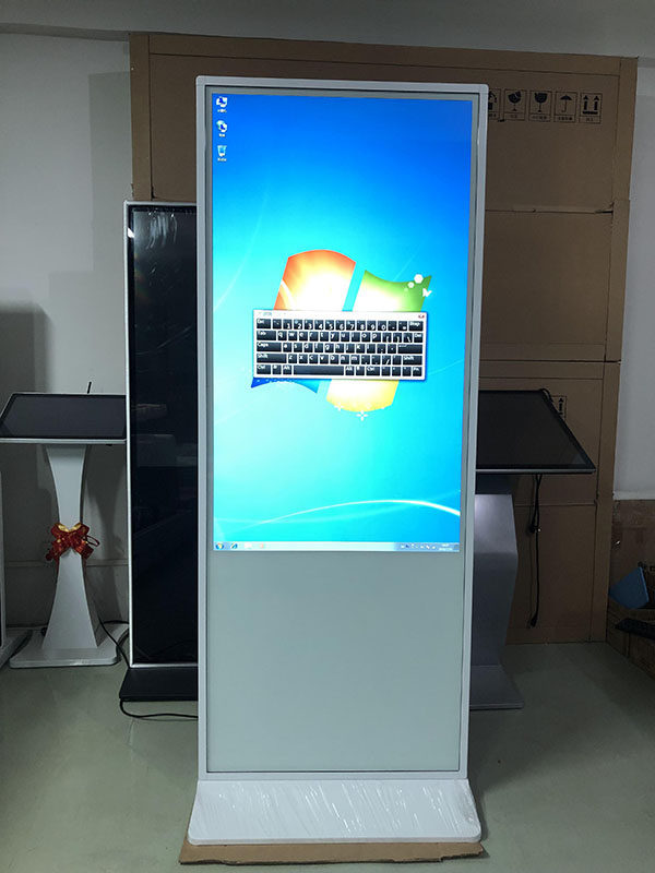 55寸纯全白色立式触摸广告一体机安卓电脑海报一体机