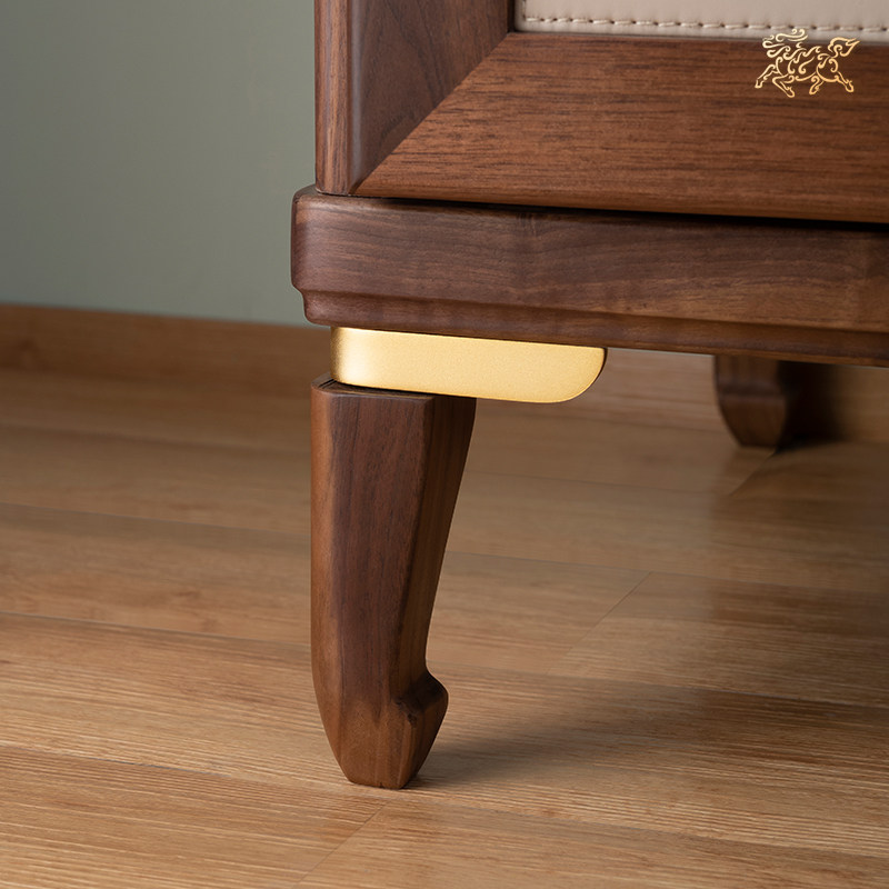 铜师傅 铜木主义 金韵天成 新中式 床 衣柜 卧室黑胡桃实木家具