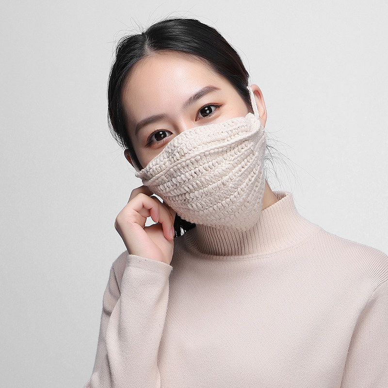 鼻子纯毛毛线个性保暖防风口罩防寒冷气睡觉口罩
