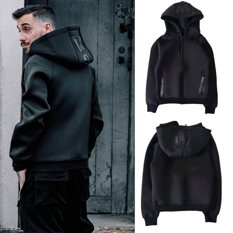 香港潮牌秋冬款连帽太空棉卫衣余文乐外套拉链情侣帽衫男女士夹克