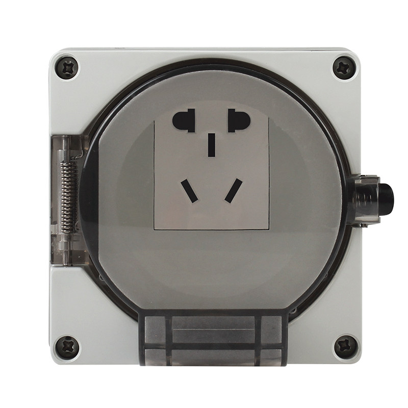 户外防水插座 10a五孔室外浴室防潮明装防漏电插座电动车防雨插座