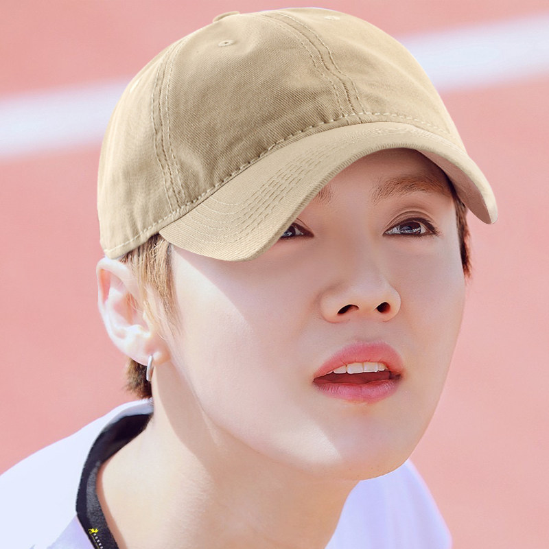 哈哈鹿晗同款软顶鸭舌帽韩版百搭大头圆脸适合帽子