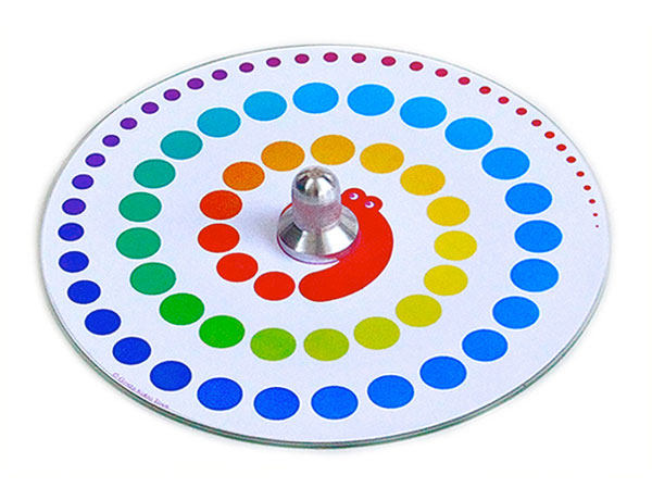 日本进口地转cd陀螺光学错觉色彩教育玩具陀螺