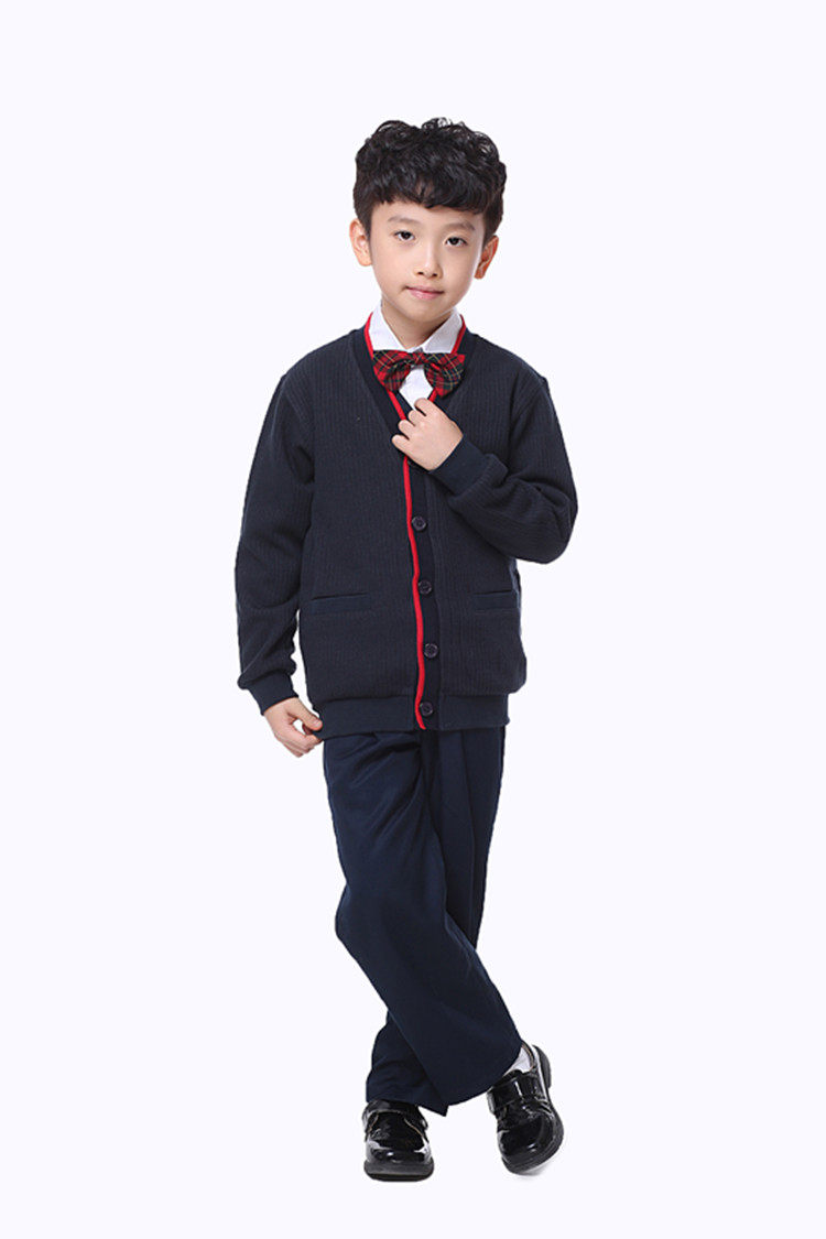 深圳小学生校服统一一男款冬礼服套装毛衣长裤校服
