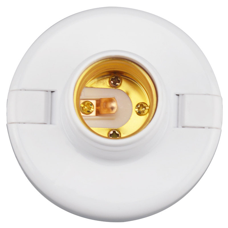 圆型明装灯泡底座螺口灯头灯座e27罗口螺旋座家用平灯头灯头座