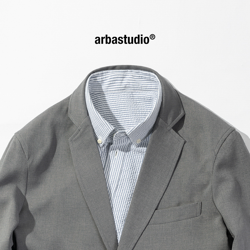 Arba© Blazer V14 春夏日系薄款通勤hilinen雅灰休闲西装