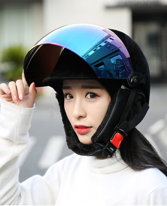 ak电动车头盔头灰夏季防晒女士四季秋冬半盔摩托车头盔