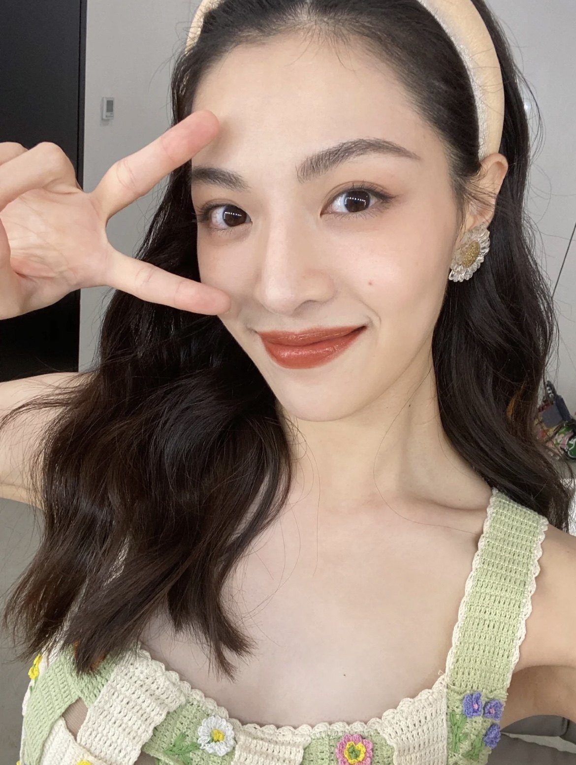 alicestudio钟楚曦同款ins金箔向日葵超仙气质小雏菊耳环