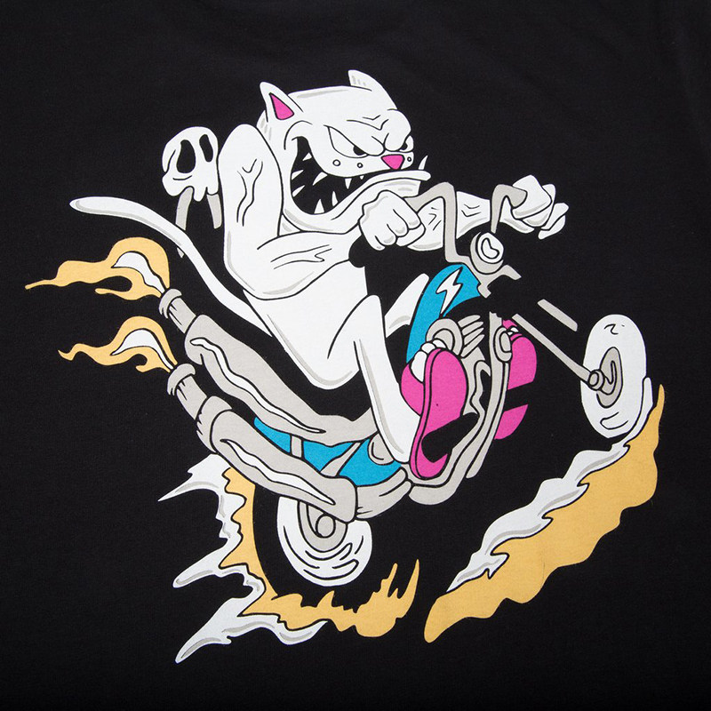 ripndip潮牌美式嘻哈贱猫地狱机车印花全棉休闲t恤