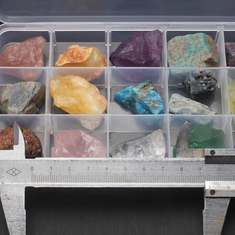 千琪水晶矿物晶体原矿石头岩石矿石标本盒科普教育孩子礼物原石
