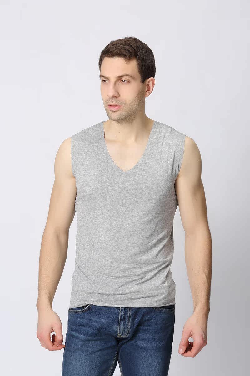 2016背心无袖加大加肥吊带夏季无痕莫代尔男潮吊带