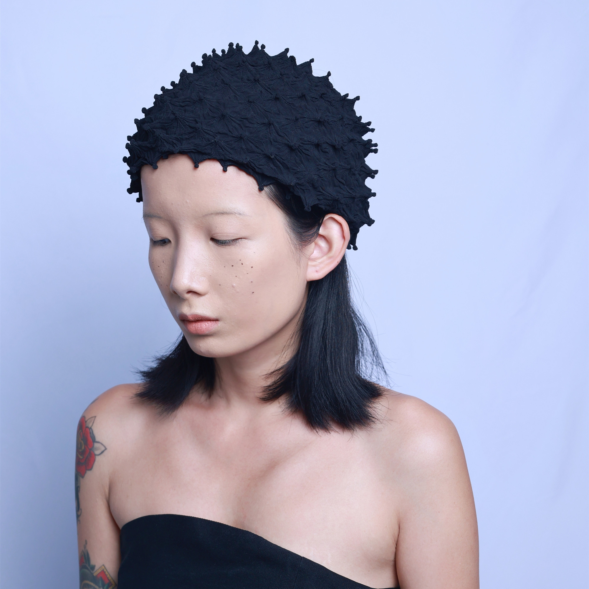yezi个性头发小包大显超大头巾黑色原创发带帽子