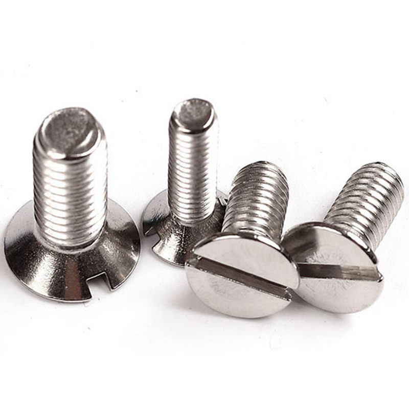 m4m5m6 304不锈钢一字沉头螺钉开槽平头螺栓gb68紧固件螺丝
