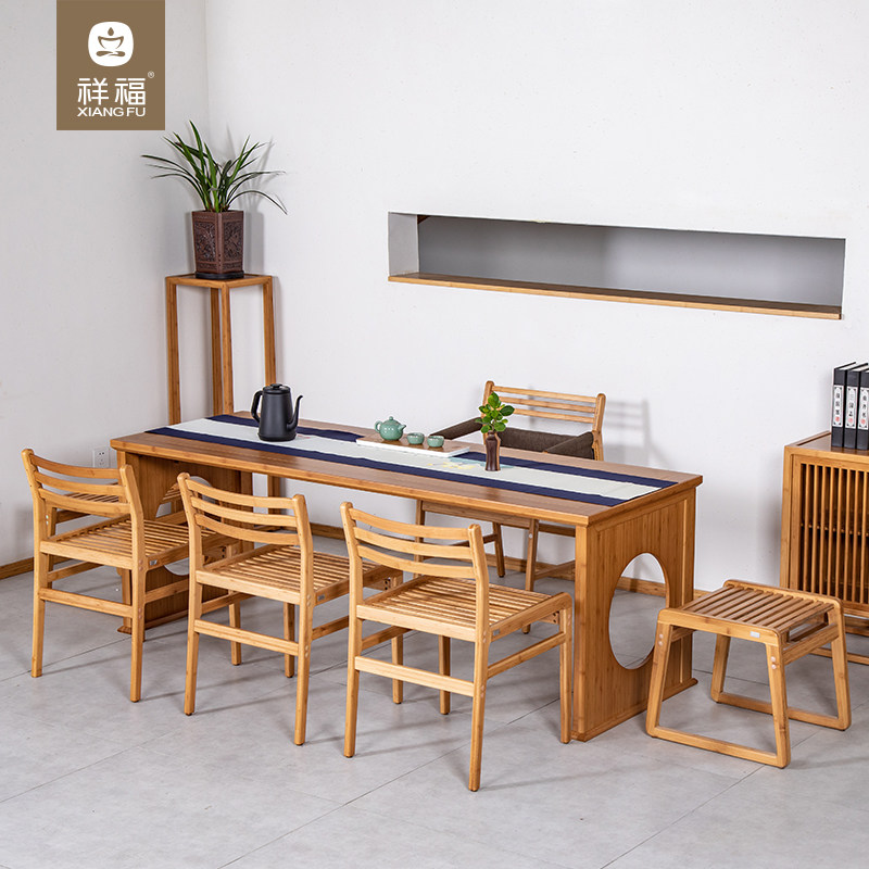 祥福家具喝茶简约中式新中式空间功夫禅意茶室茶道