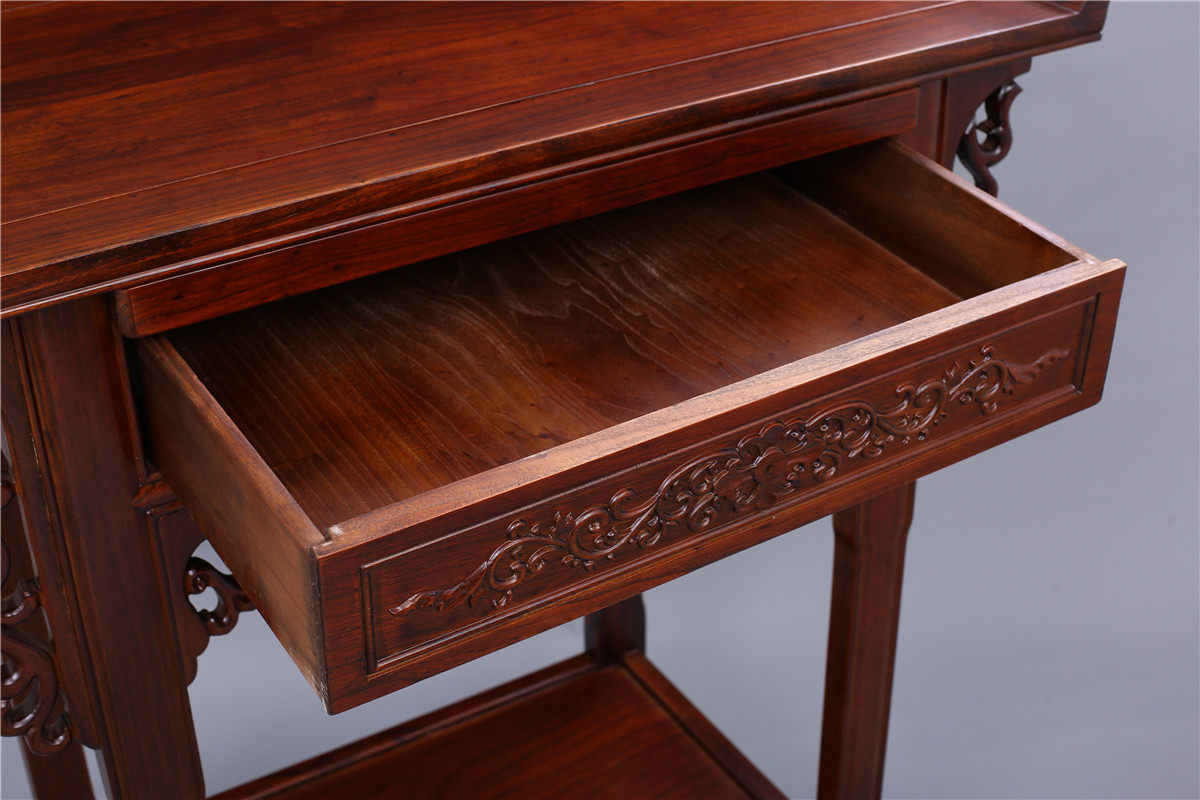 实木鲁班尺寸供桌榆木供台单屉带拉板佛桌佛案供桌