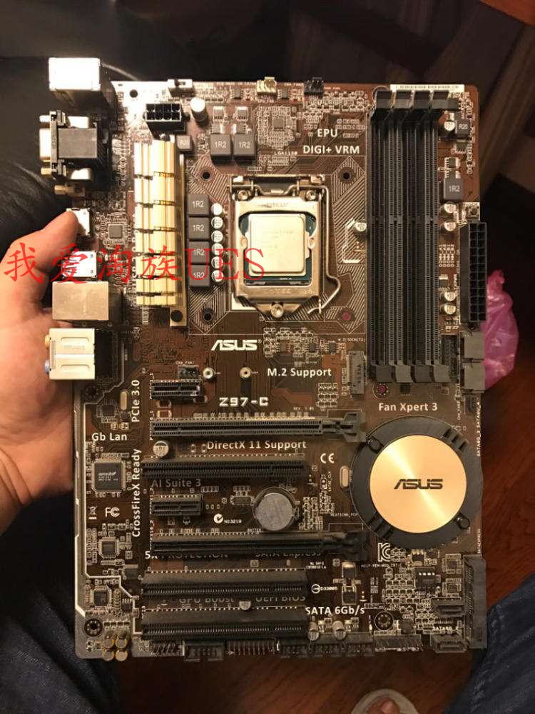 库存asus华硕z97c主板1150针支持4790ke31230v3m2主板