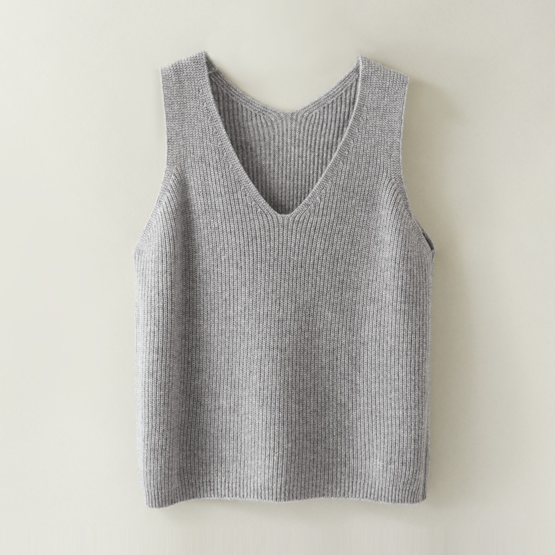 羊绒吊带背心女外穿双短款羊毛坎肩外搭显瘦背心吊带