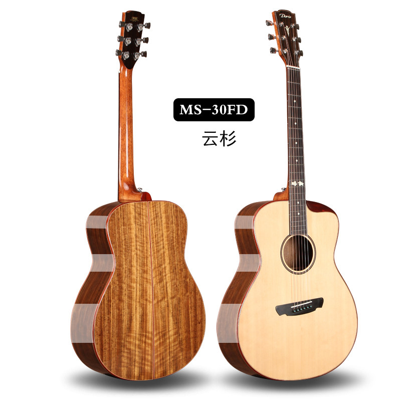 doris多瑞斯半缺角扇品云杉单板民谣吉他电箱吉他41寸初学者包邮