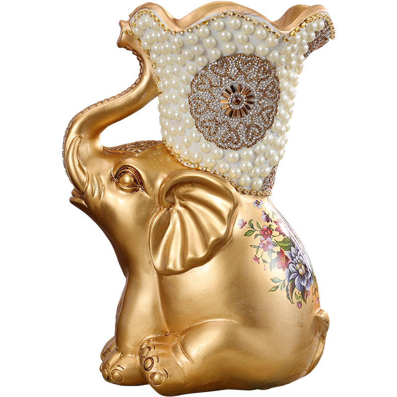 欧式花瓶奢华大象桌面简约装饰现代客厅干花花瓶