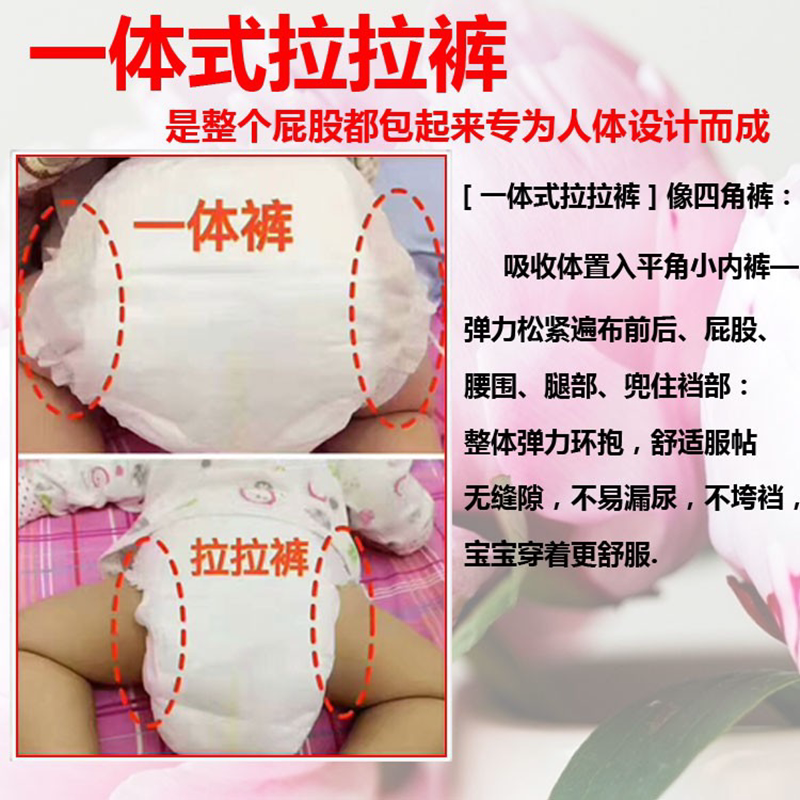 乐宝一体拉拉裤全包臀尿4xlxxxxl中大儿童胖宝拉拉裤