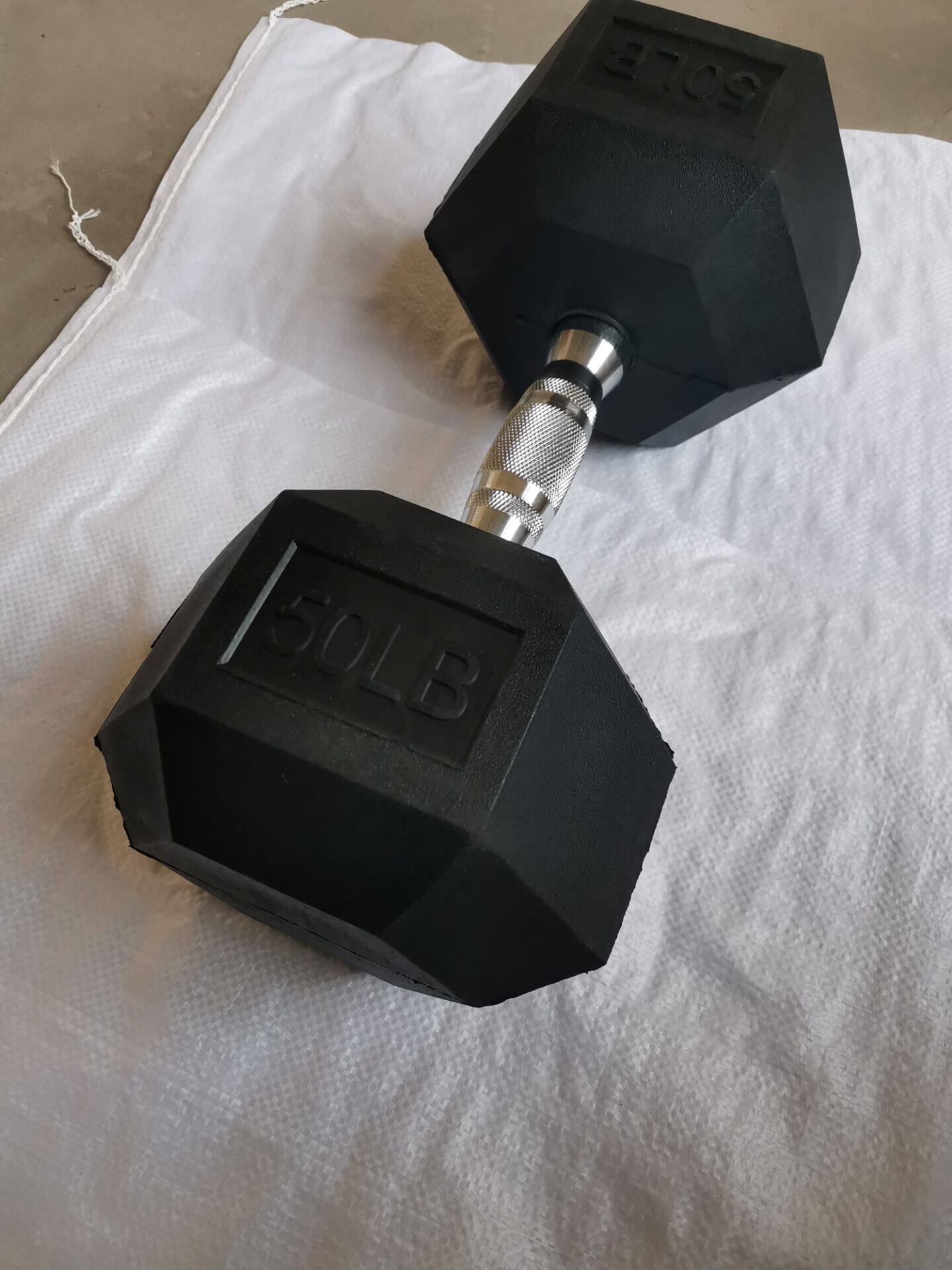 处理包胶六角哑铃健身器材健身房商用25kg50磅大重量哑铃