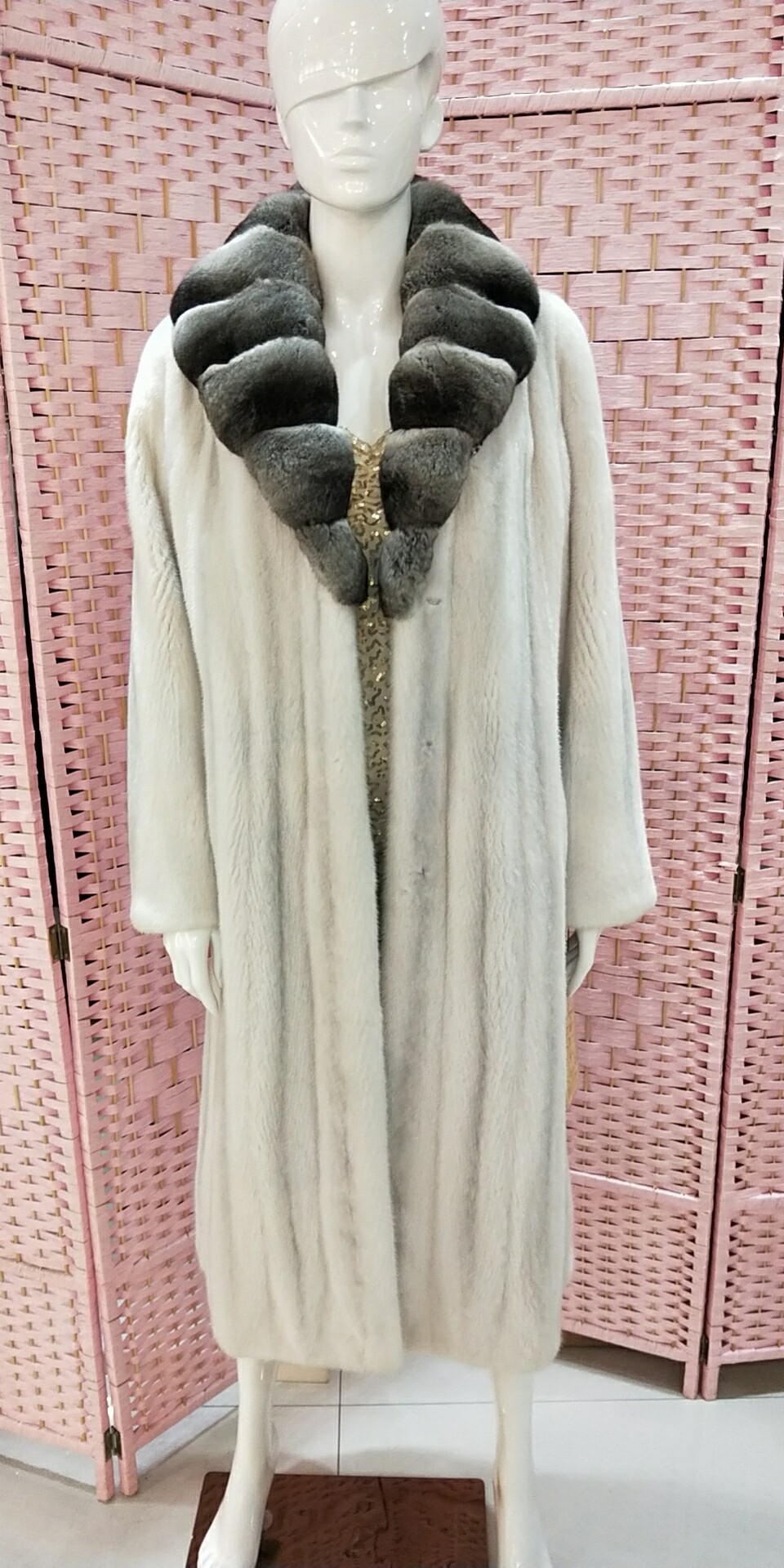 美国国宝嘉美貂皮大衣意大利紫罗兰原色水貂龙猫皮草