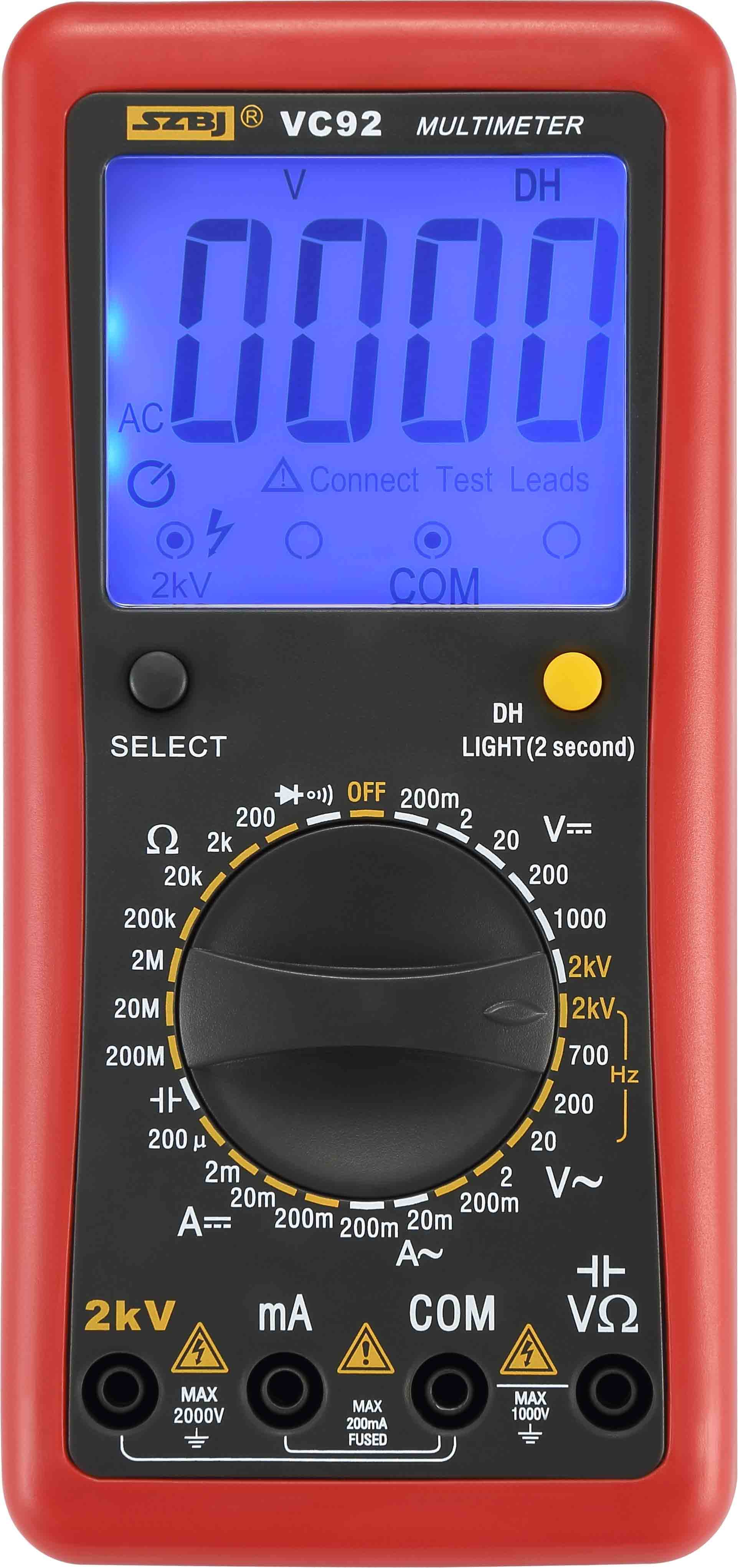 矿用2kv万用表滨江vc92高压万能表光伏能源直流万用表