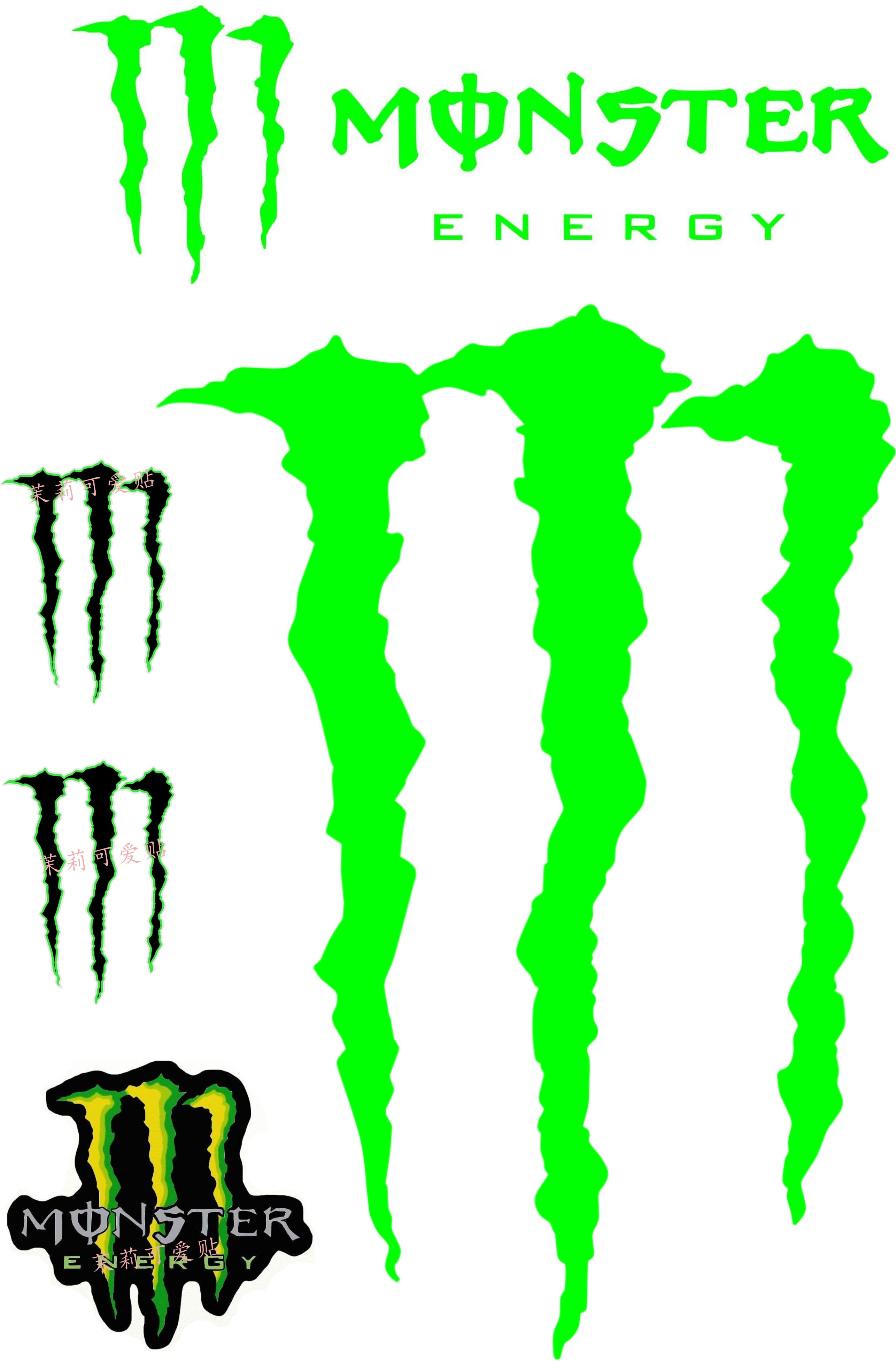 鬼爪魔爪饮料monster周边爪印汽车车贴车身行李箱笔记本个性小贴纸