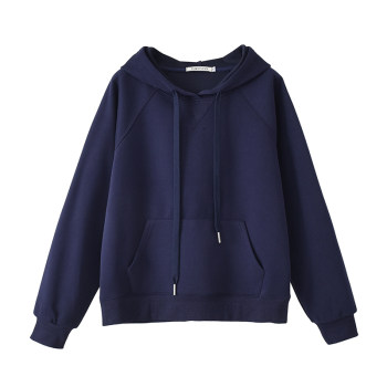 ເສື້ອຢືດກະເປົ໋າ Kangaroo Spring petite raglan hooded sweatshirt for women Spring and Autumn 2024 new casual versatile tops for women